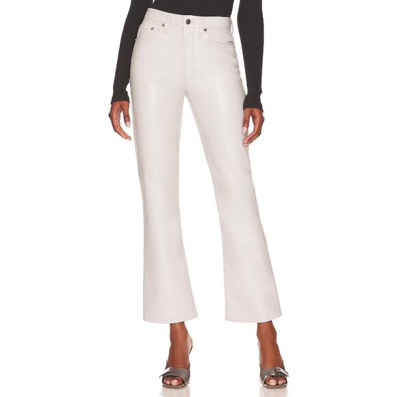 AGOLDE Recycled Leather Relaxed Boot Pants Wisp Cream - Picture 1 of 4